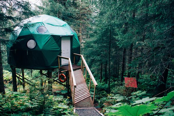 Off Grid Geodesic Dome in the Woods